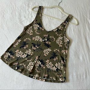 Green floral tank